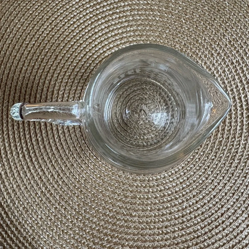 1776 Bicentennial Vintage Clear Glass Creamer Etched & Cut Flag Eagle EUC